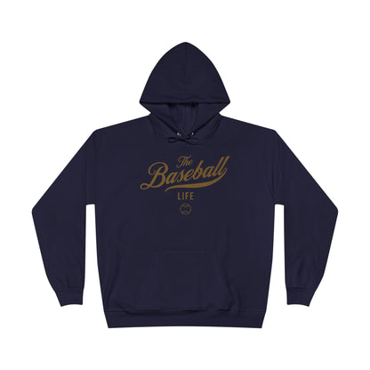 The Baseball Life Hoodie w/Grommets_Old Gold Print