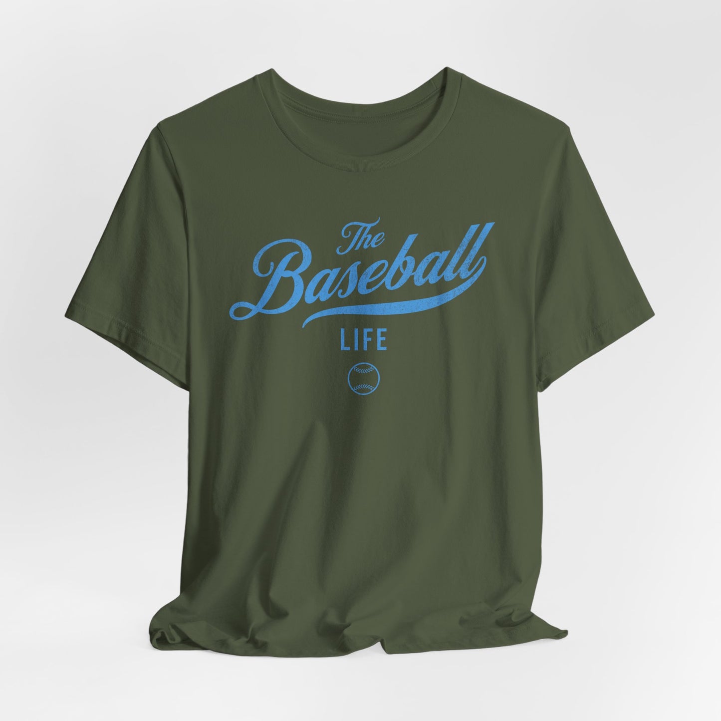 The Baseball Life Classic Script T-Shirt_Carolina Blue Print