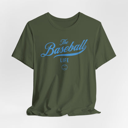 The Baseball Life Classic Script T-Shirt_Carolina Blue Print