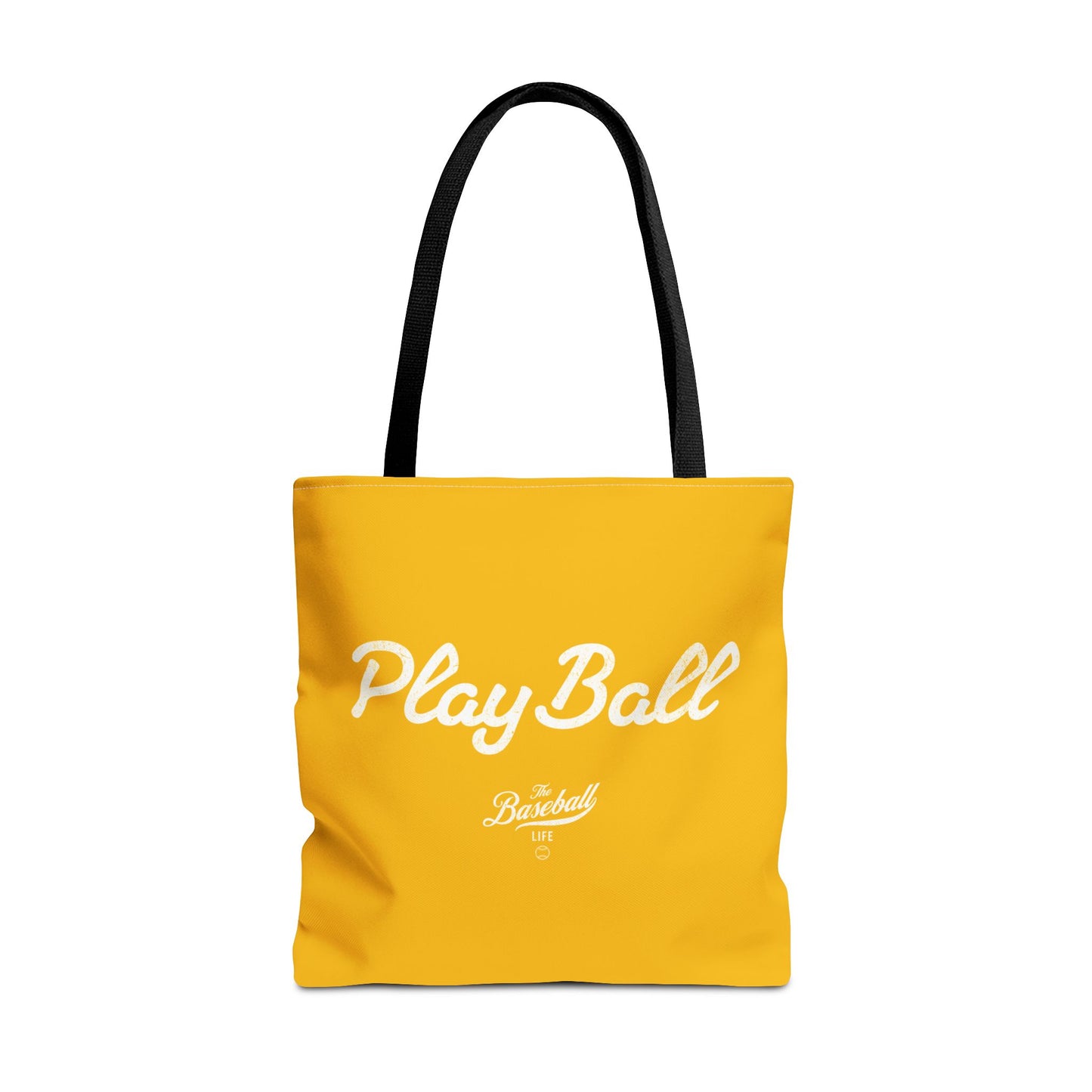 Play Ball Tote Bag_Yellow Gold with White Print