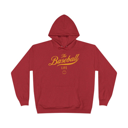 The Baseball Life Hoodie w/Grommets_Yellow Gold Print
