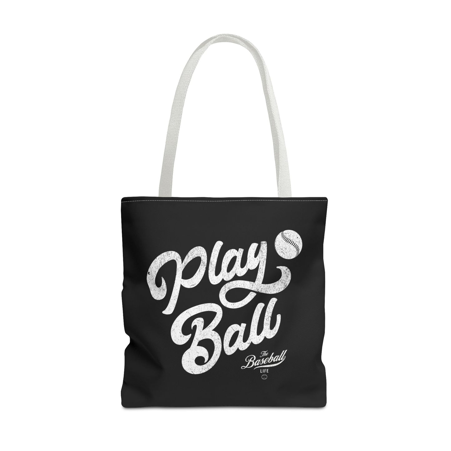 Play Ball Script Tote Bag_Black