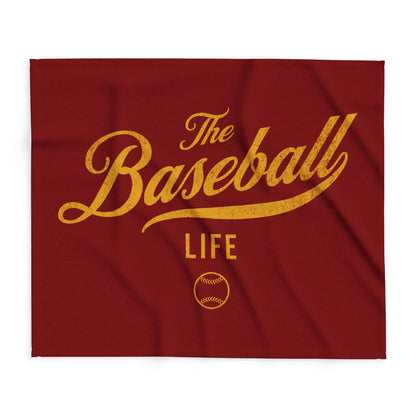 Fleece Blanket_Maroon w Yellow Gold Print