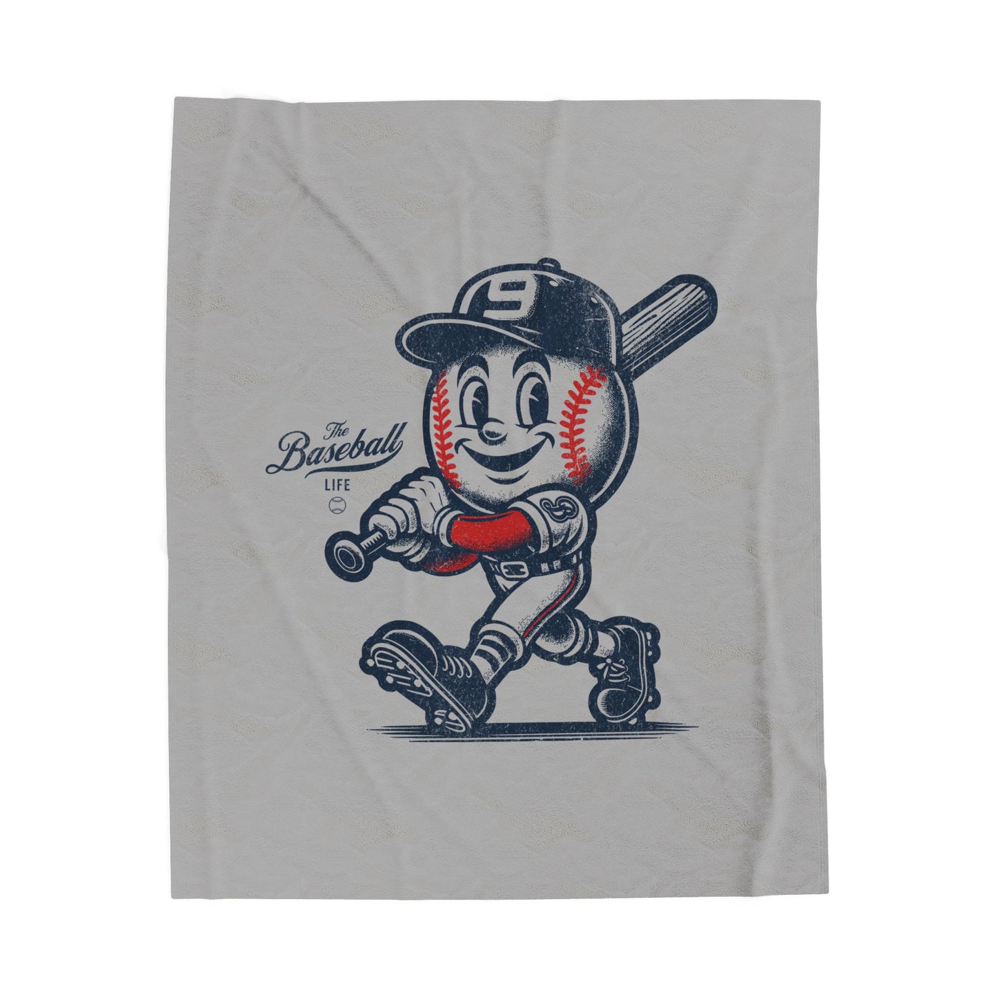 Velveteen Plush Blanket_Mr. Baseball Mascot Batter Up!