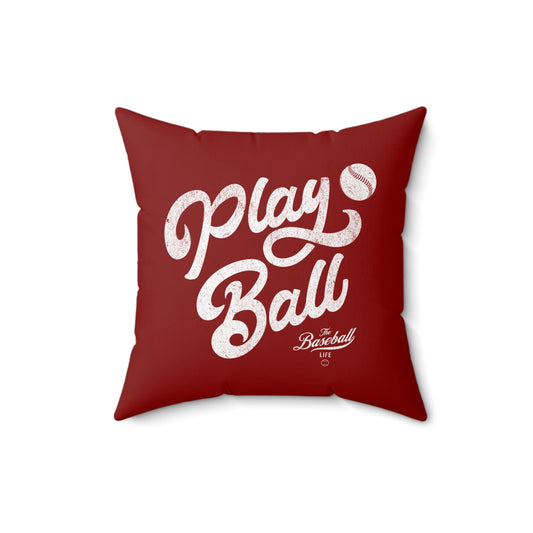Accent Pillow_Play Ball Script_Maroon