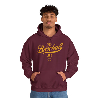 The Baseball Life Hoodie_Yellow Gold Print