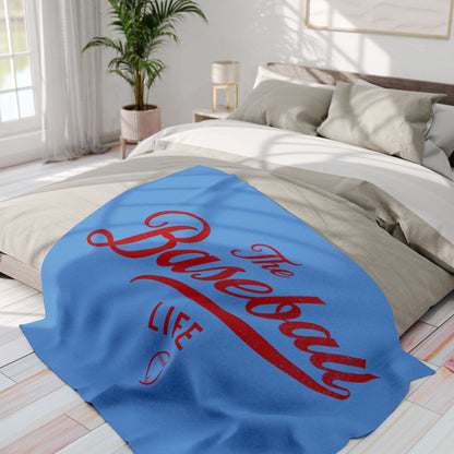 Fleece Blanket_Carolina Blue w Red Print
