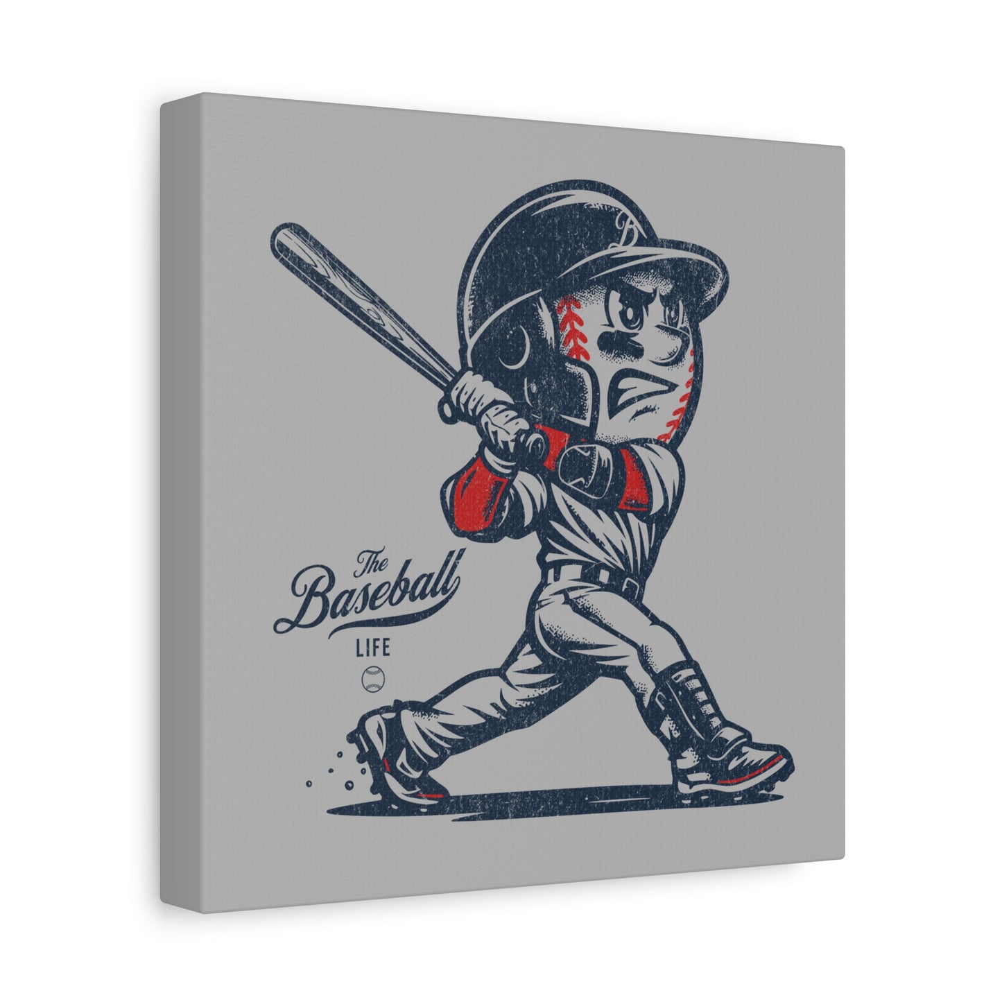 Mr. Baseball Mascot Home Run Wall Art Canvas