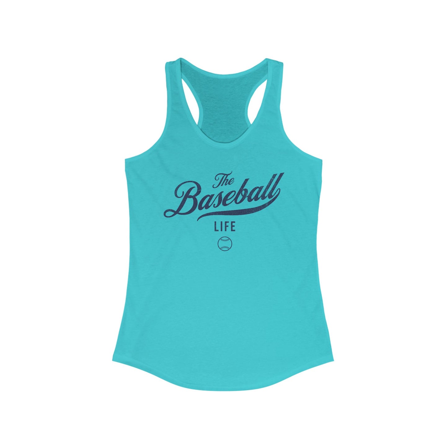 The Baseball Life Classic Script Tank_Navy Print