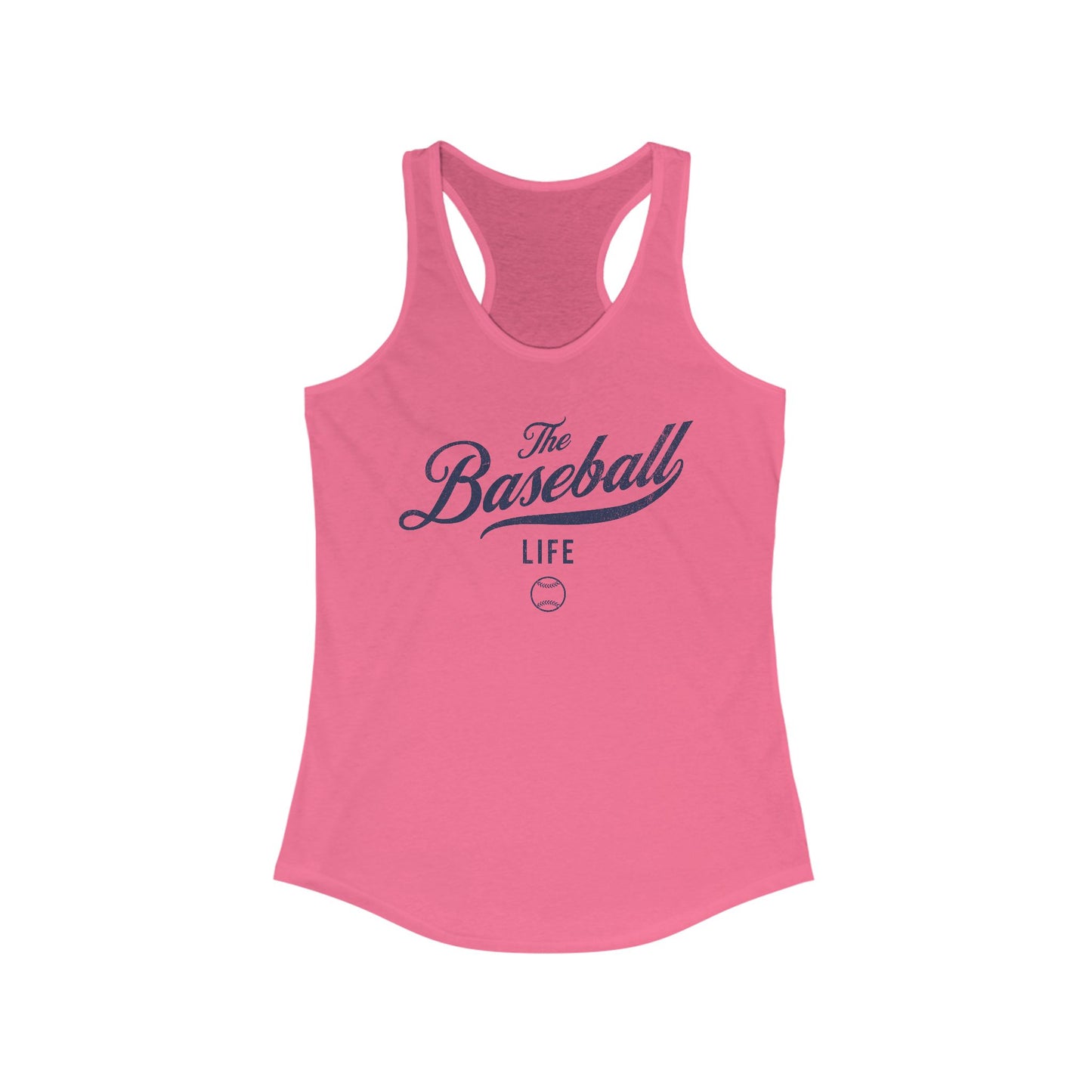The Baseball Life Classic Script Tank_Navy Print