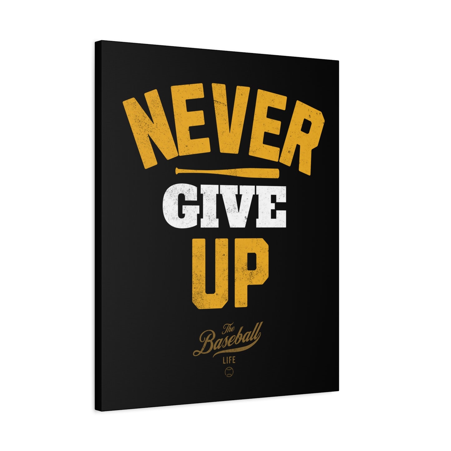 Never Give Up Wall Art Canvas_Black Vertical