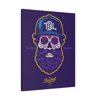 Beisbol Sugar Skull Series_Player 2 Wall Art Canvas_Purple