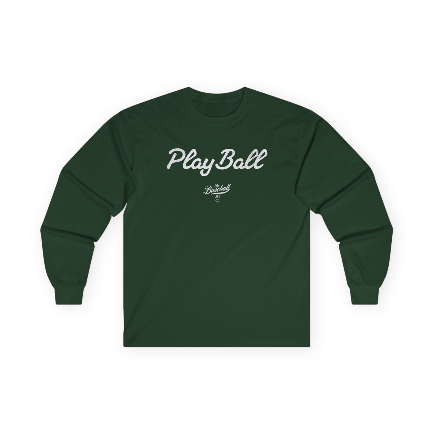Play Ball_White Print Long-Sleeve T-Shirt