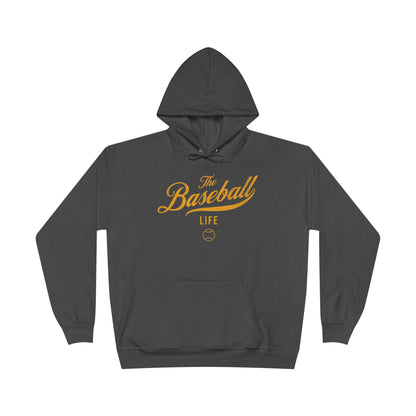 The Baseball Life Hoodie w/Grommets_Yellow Gold Print