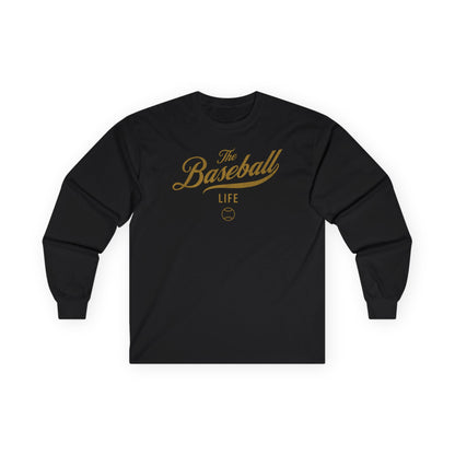 The Baseball Life Long Sleeve T-Shirt_Old Gold Print