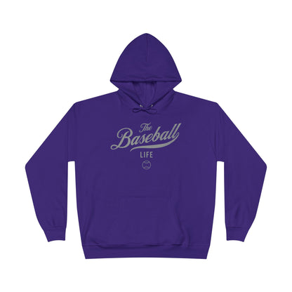 The Baseball Life Hoodie w/Grommets_Silver Gray Print