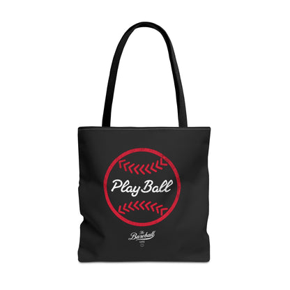 Baseball Icon Play Ball Tote Bag_Black