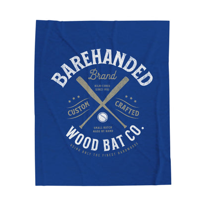 Velveteen Plush Blanket_Barehanded Wood Bat Co._Royal Blue
