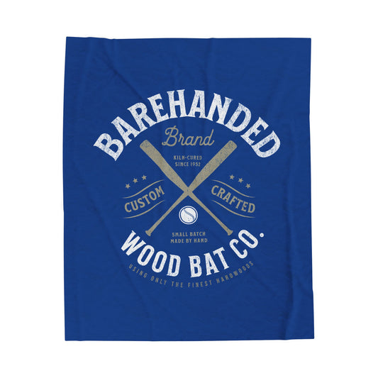 Velveteen Plush Blanket_Barehanded Wood Bat Co._Royal Blue