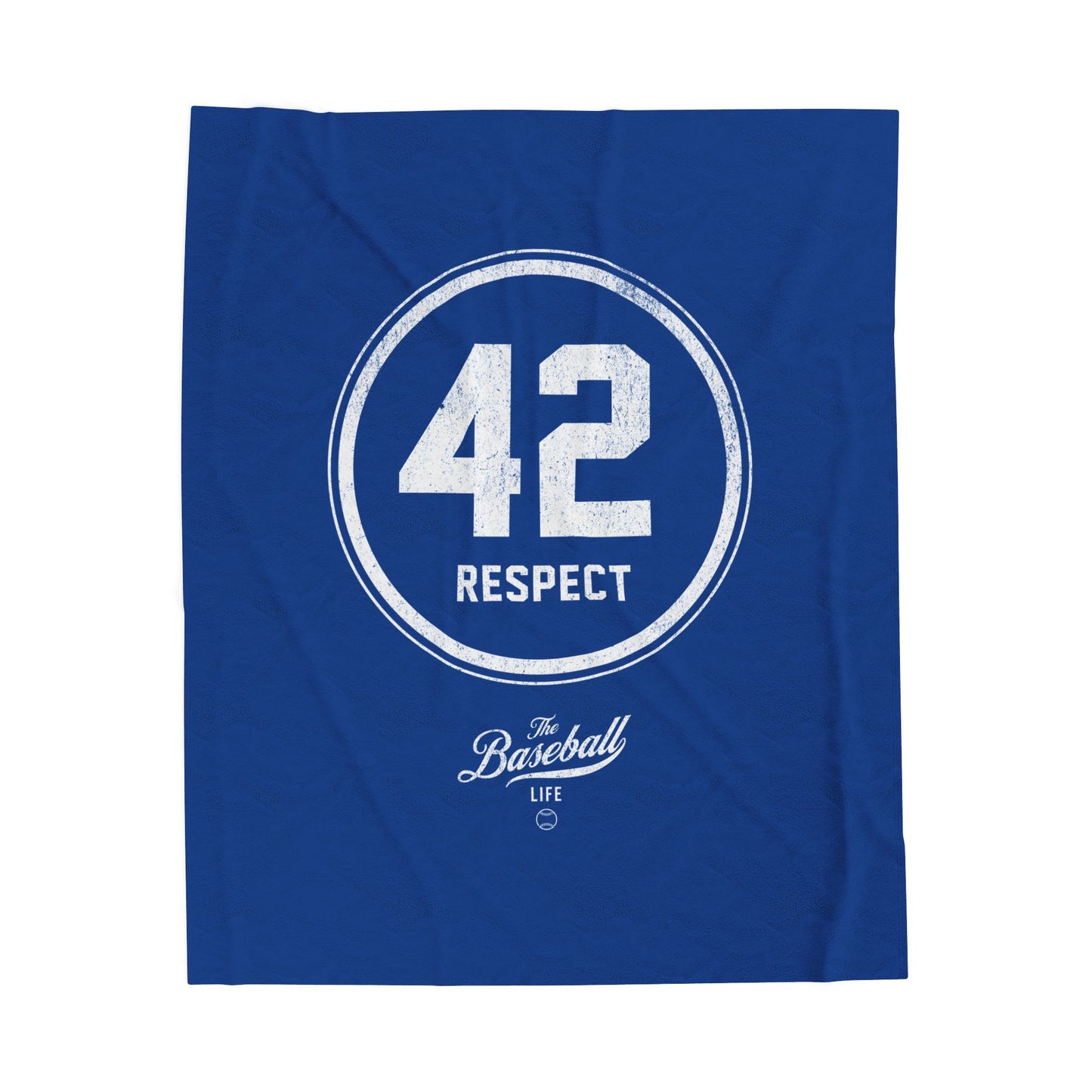 Velveteen Plush Blanket_42 RESPECT Jackie Robinson Tribute_Royal Blue