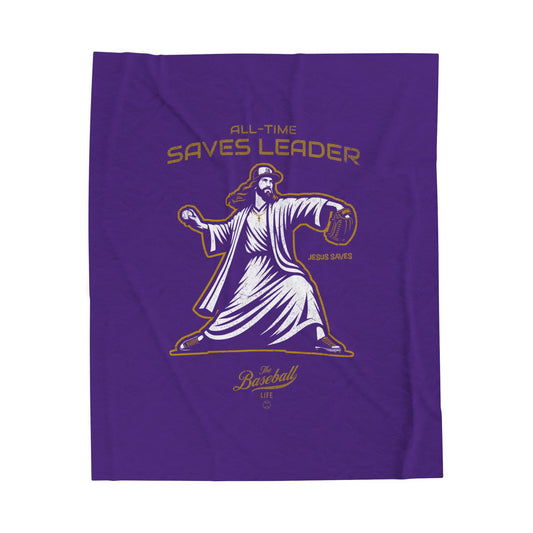 Velveteen Plush Blanket_All-Time Saves Leader_Purple