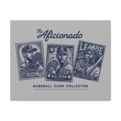 The Aficionado Baseball Card Collector Wall Art Canvas_Silver Gray
