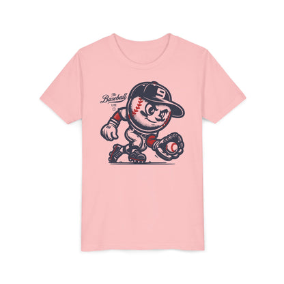Youth Mr. Baseball Mascot Fielding T-Shirt