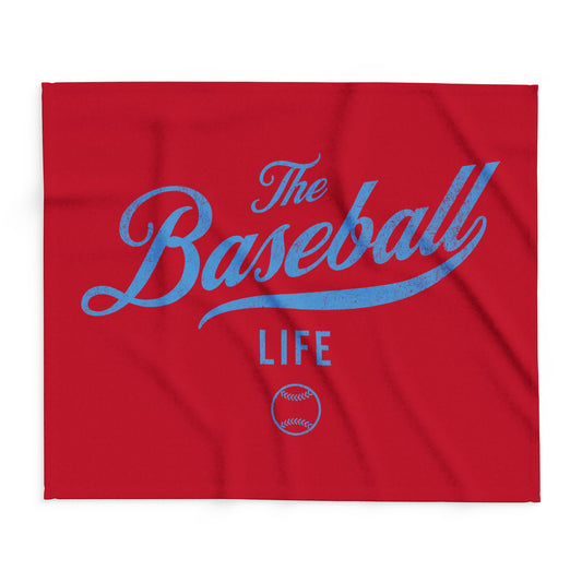 Fleece Blanket_Red w Carolina Blue Print