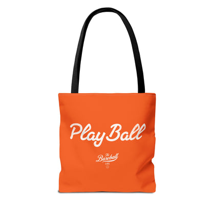 Play Ball Tote Bag_Orange with White Print