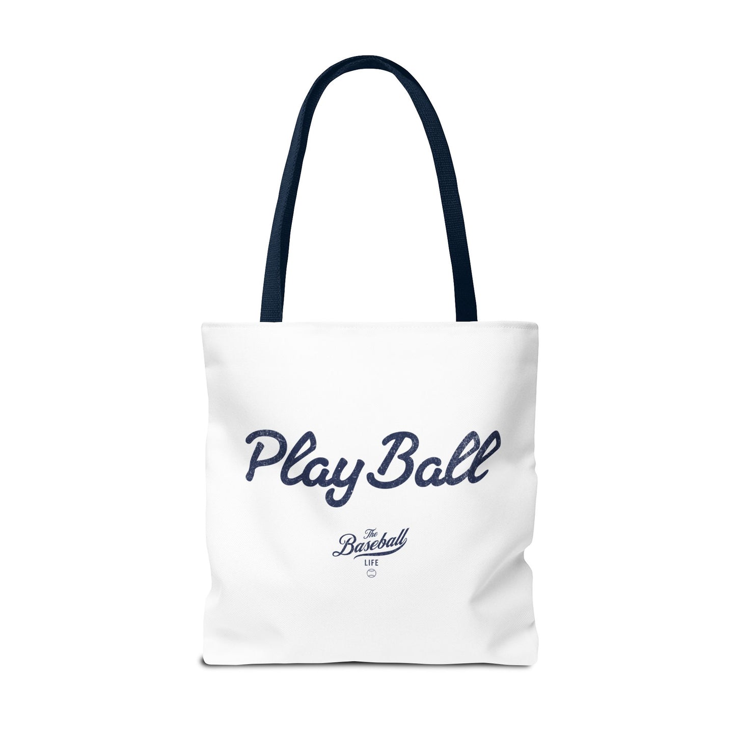 Play Ball Tote Bag_White with Navy Print