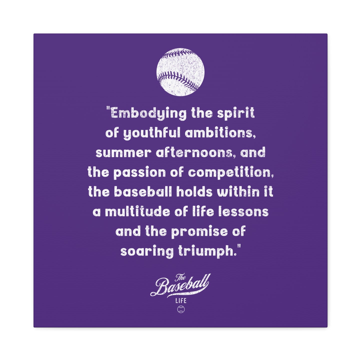 The Baseball Life "Verse" Wall Art Canvas_Purple