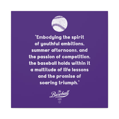 The Baseball Life "Verse" Wall Art Canvas_Purple