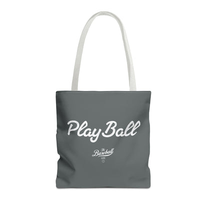 Play Ball Tote Bag_Dark Gray with White Print