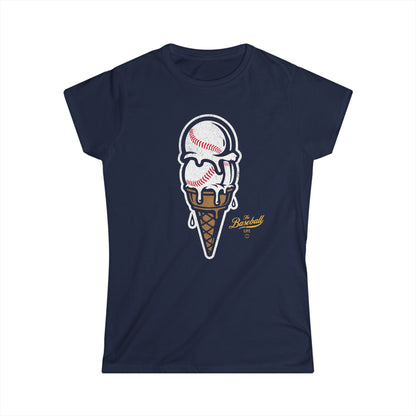 Women's Baseball Ice Cream Cone T-Shirt
