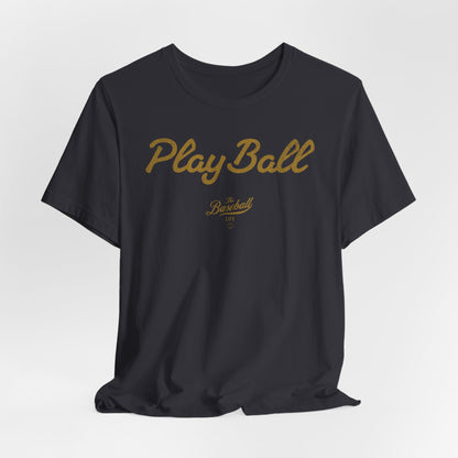 Play Ball_Old Gold Print T-Shirt