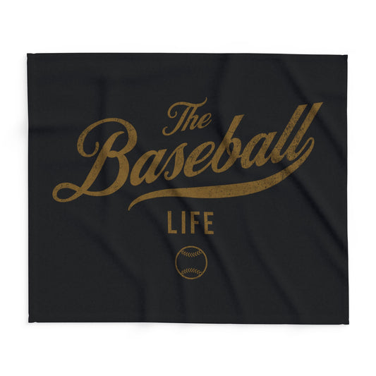 Fleece Blanket_Black w Old Gold Print